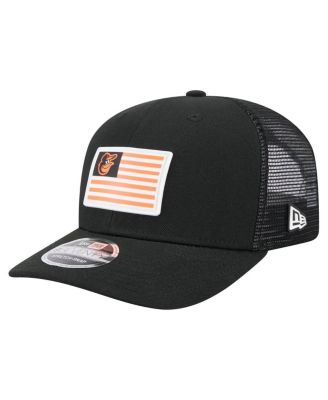New Era - Men's Black Baltimore Orioles Flag 9SEVENTY Stretch-Snap Hat