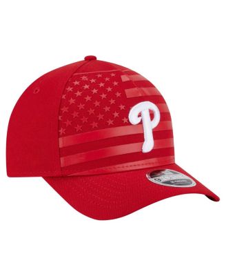 Мужская красная шляпа с американским флагом Philadelphia Phillies 9FORTY M-Crown A-образной формы, регулируемая по размеру, Новая эра