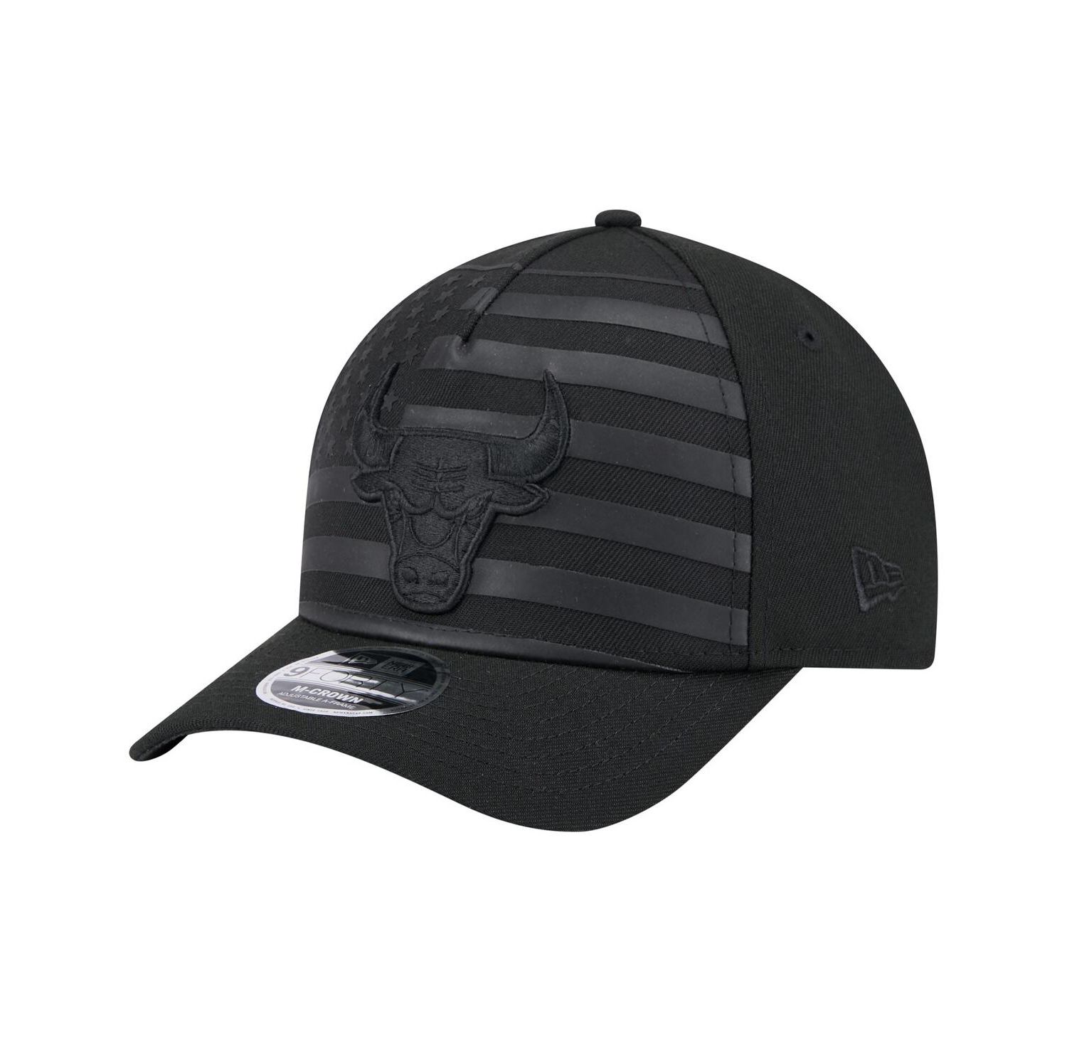 Men's Black Chicago Bulls Game Day Flag A-Frame 9FORTY Adjustable Hat