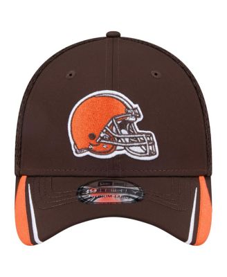Мужская коричневая кепка New Era Cleveland Browns Game Day Linear 39-го размера Flex