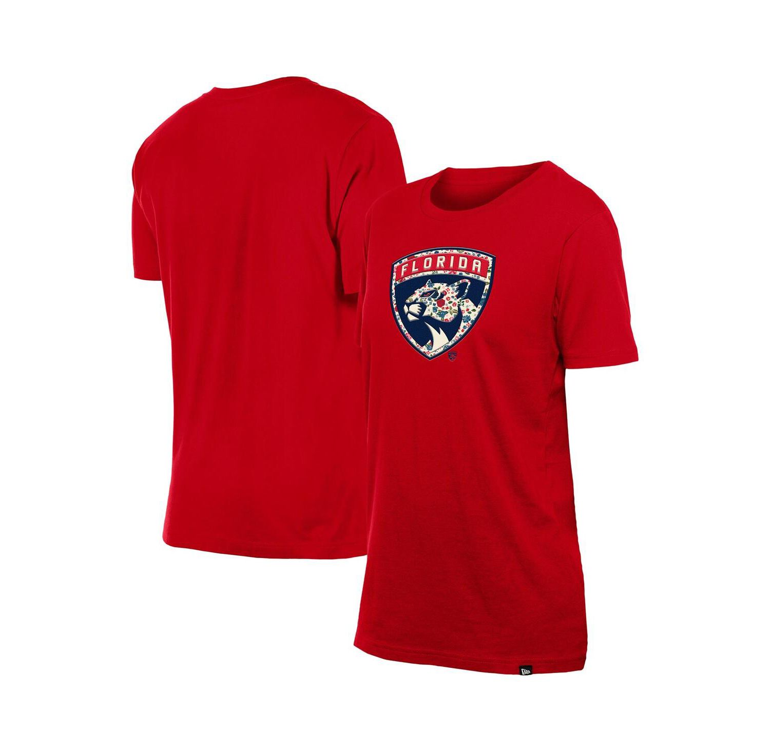Women's Red Florida Panthers Glam Game Floral T-Shirt