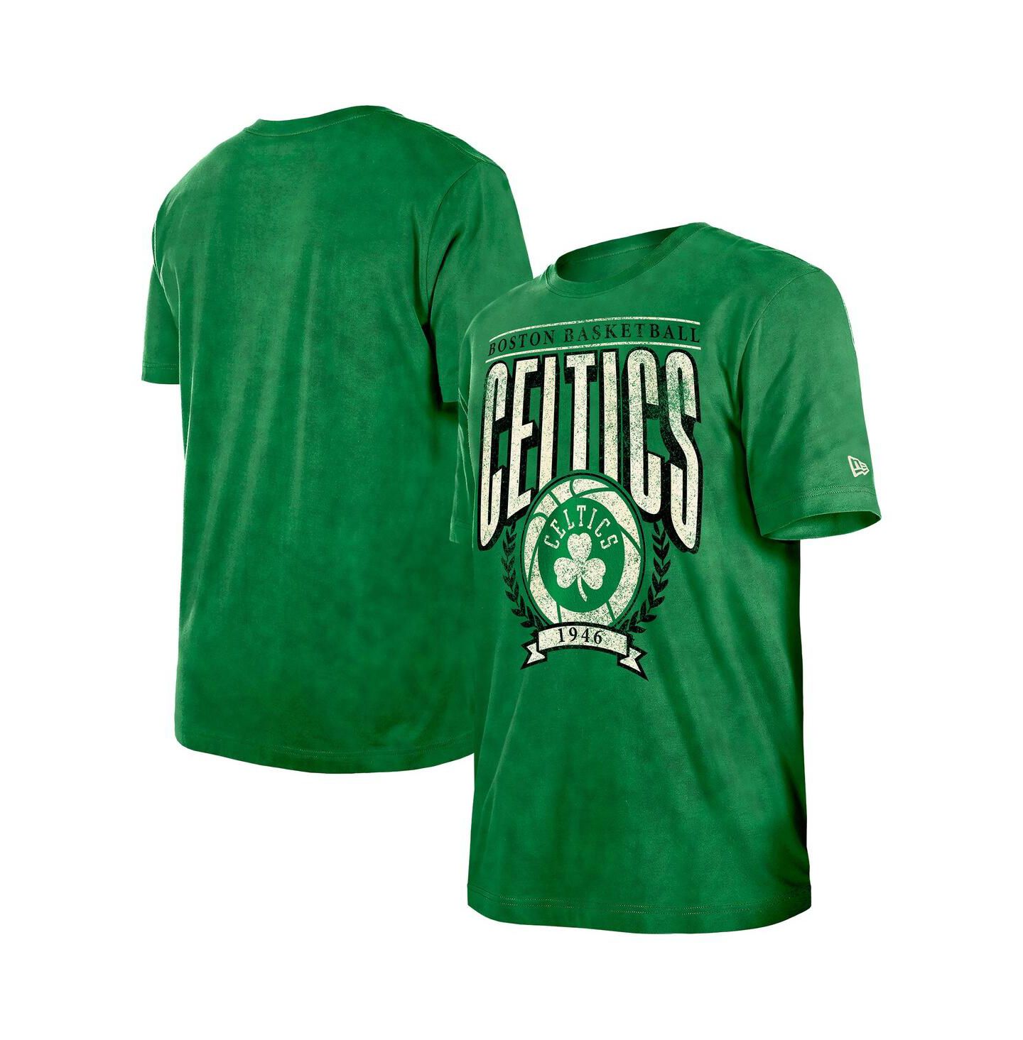 Мужская футболка New Era Kelly Green Boston Celtics Throwback Vintage Boxy Mineral Wash — фото 1