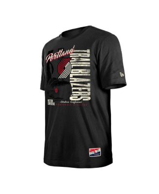 Men's Black Portland Trail Blazers Distressed Throwback Vintage Color Pack T-Shirt