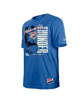 Мужская футболка New Era Blue Oklahoma City Thunder Distressed Throwback Vintage Color Pack от New Era