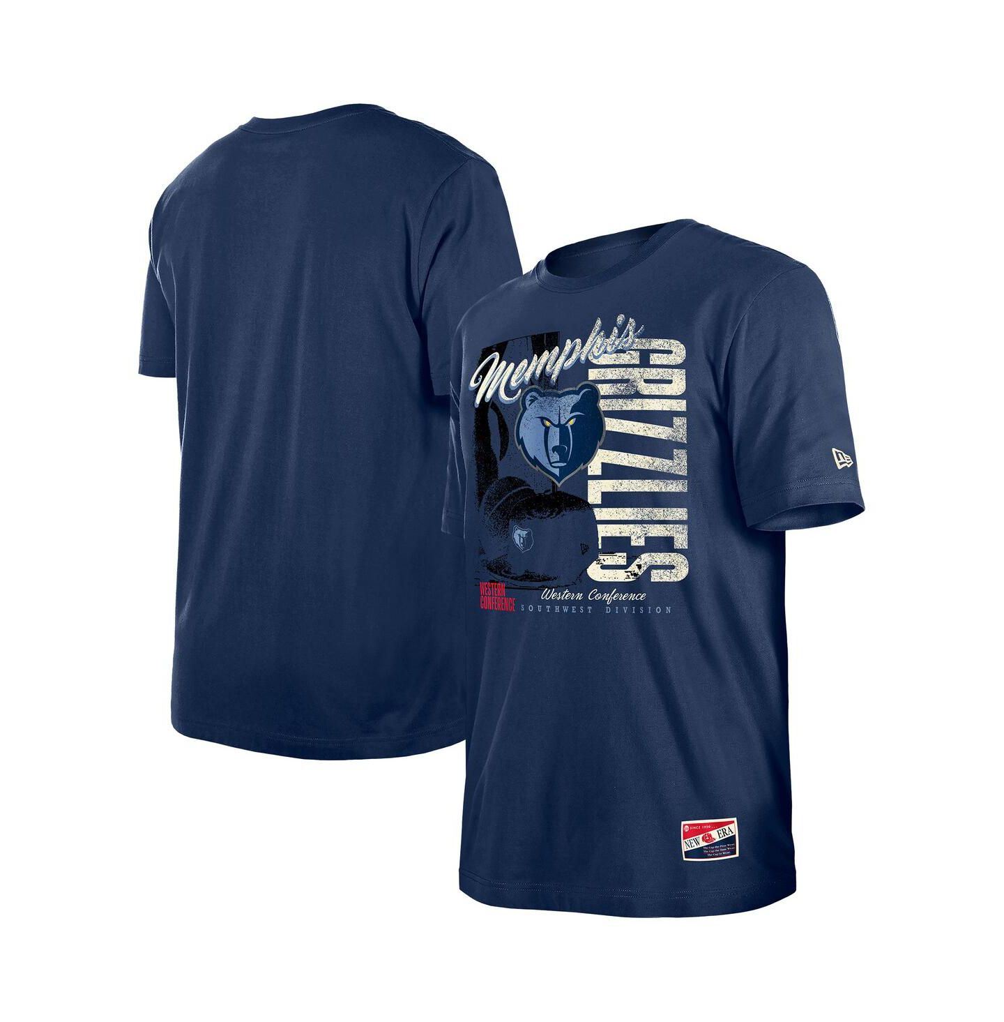 Мужские футболки New Era Navy Memphis Grizzlies Distressed Throwback Vintage Color Pack — фото 1