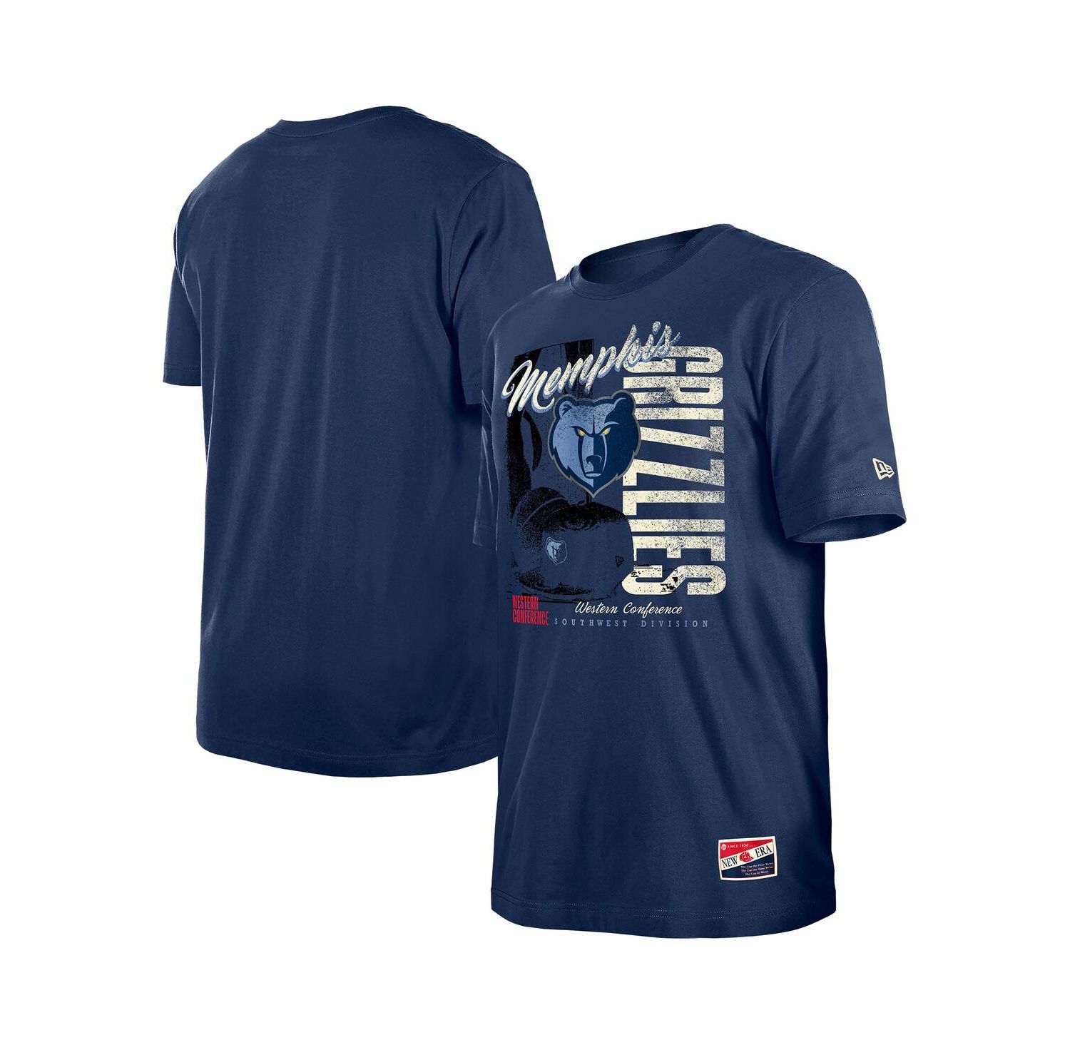Men's Navy Memphis Grizzlies Distressed Throwback Vintage Color Pack T-Shirt