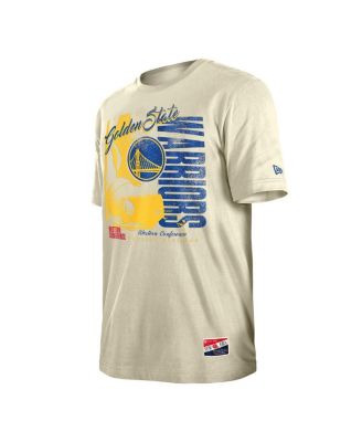 Мужская кремовая футболка New Era от Golden State Warriors Distressed Throwback Vintage Color Pack в винтажном стиле