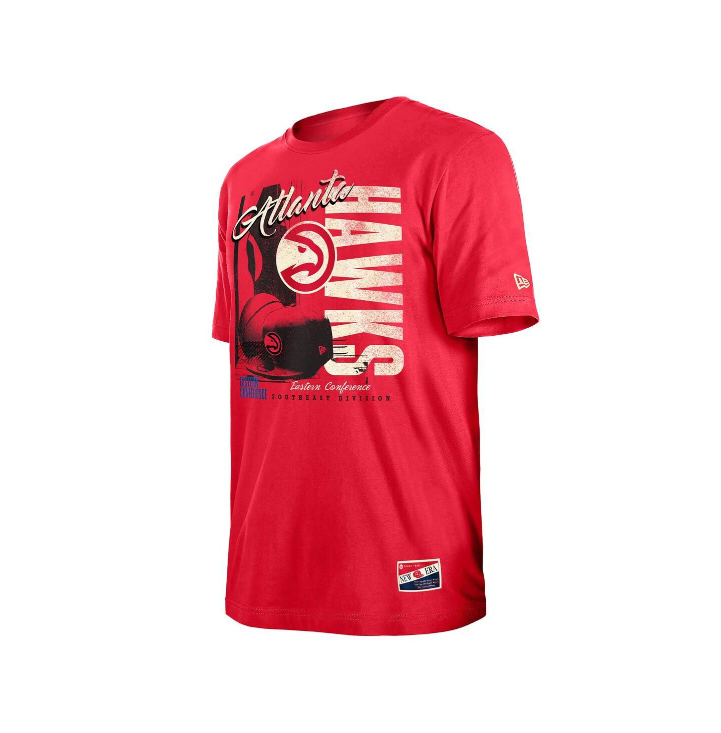 Мужские футболки New Era Red Atlanta Hawks Distressed Throwback Vintage Color Pack — фото 2