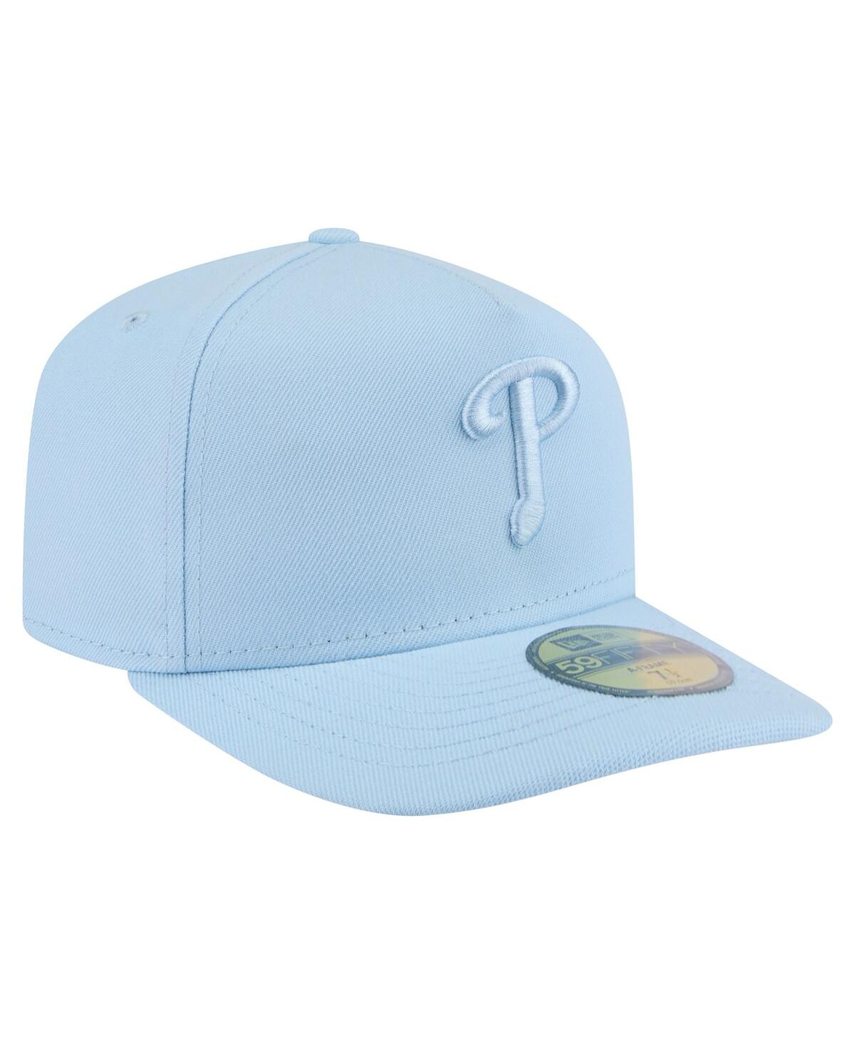 New Era Men's Light Blue Philadelphia Phillies Color Pack A-frame 59fifty Fitted Hat