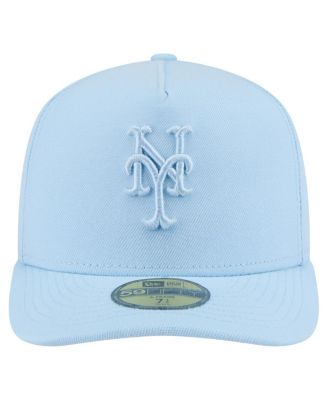Мужская светло-голубая шляпа New Era New York Mets Color Pack A-Frame 59, приталенная по фигуре.
