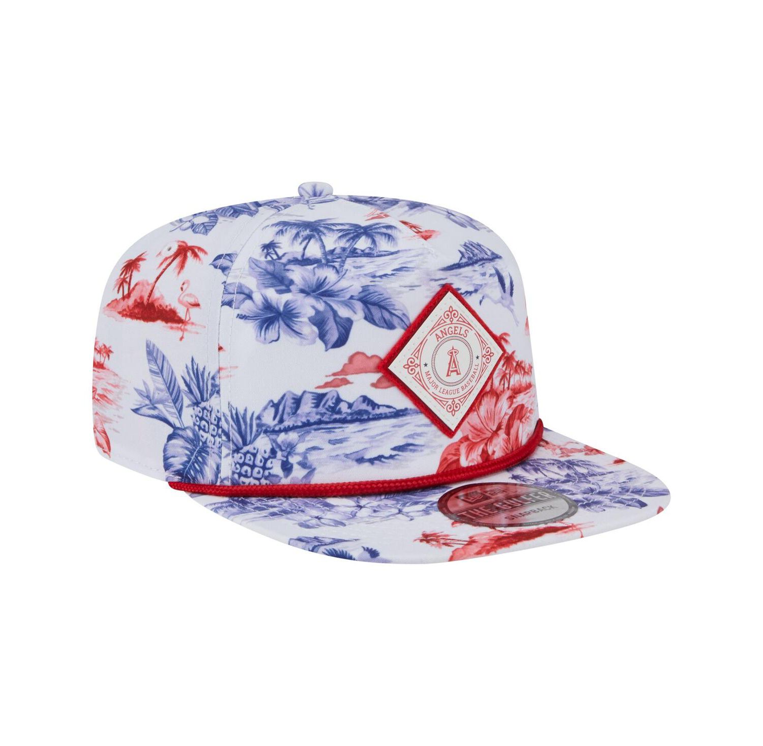 Men's White Los Angeles Angels Printed Island Golfer Snapback Hat
