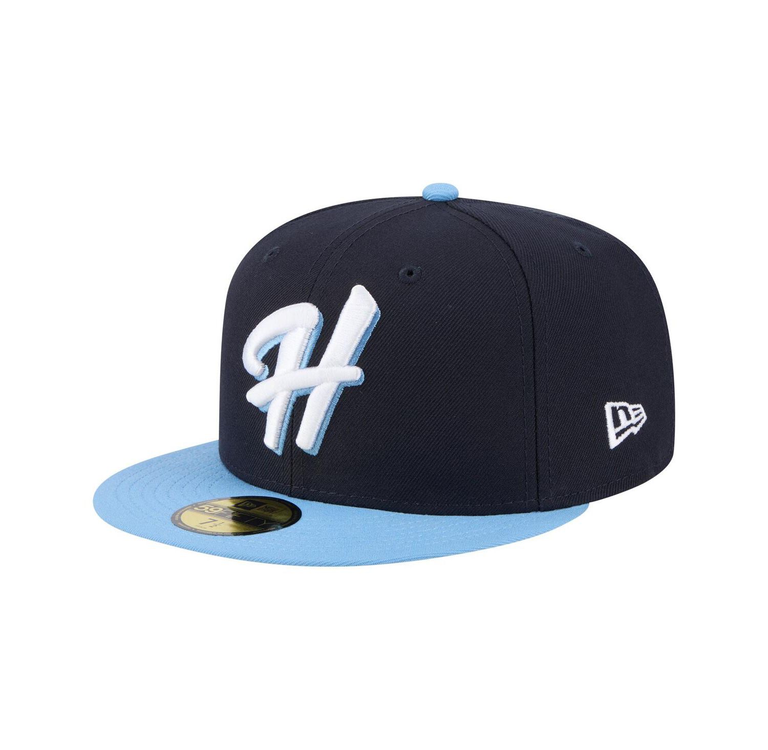 Men's Navy/Light Blue Hillsboro Hops Authentic Collection 59FIFTY Fitted Hat