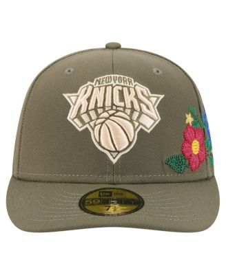 Мужская приталенная шляпа New Era оливкового цвета New York Knicks с цветочным рисунком в тон 59, 59 см