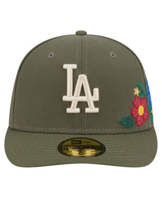 Мужская приталенная шляпа New Era оливкового цвета Los Angeles Dodgers с цветочным узором в тон 59, 59 см