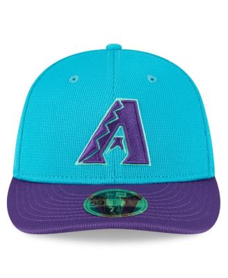 Мужская приталенная шляпа Arizona Diamondbacks 2025 City Connect New Era бирюзового/фиолетового цвета с низким профилем длиной 59 см.