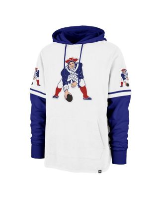 Бренд '47 Мужской белый свитер New England Patriots Throwback с коротким рукавом, пуловер с капюшоном, толстовка с капюшоном