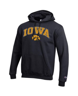 Men's Black Iowa Hawkeyes Arch Over Logo Pullover Hoodie