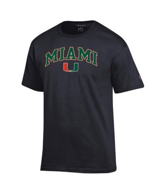 Мужская черная футболка с арочным логотипом Champion's Miami Hurricanes