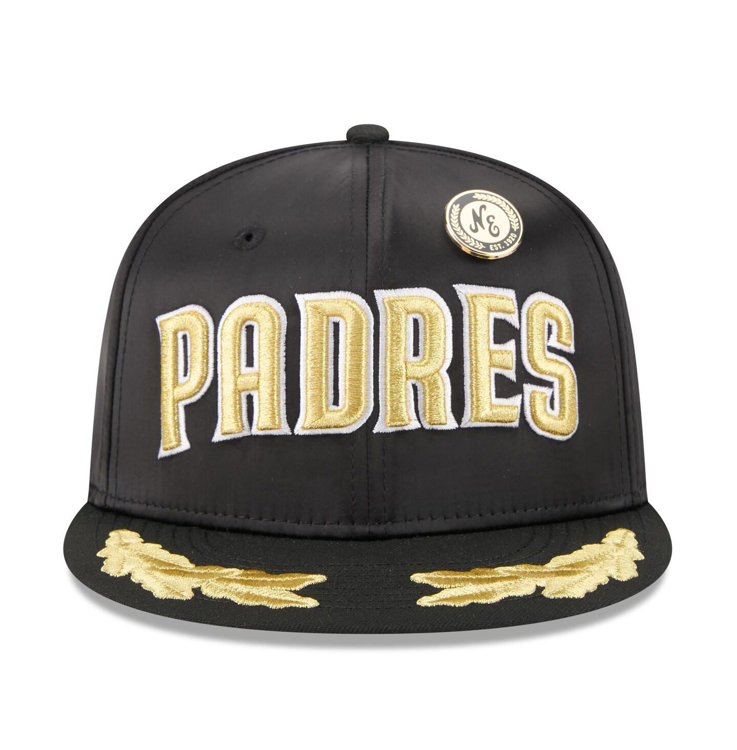 Мужская кепка New Era Black San Diego Padres 2025 59FIFTY Day Gold Leaf 59FIFTY Fitted Hat — фото 2