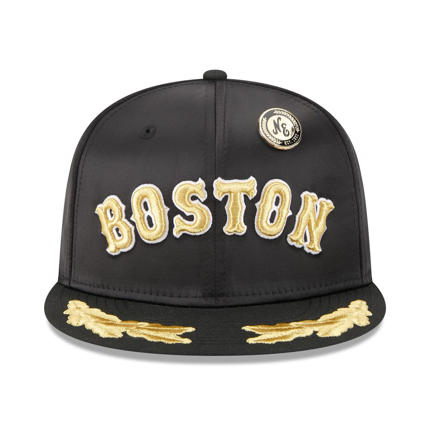 Men's Black Boston Red Sox 2025 59FIFTY Day Gold Leaf 59FIFTY Fitted Hat