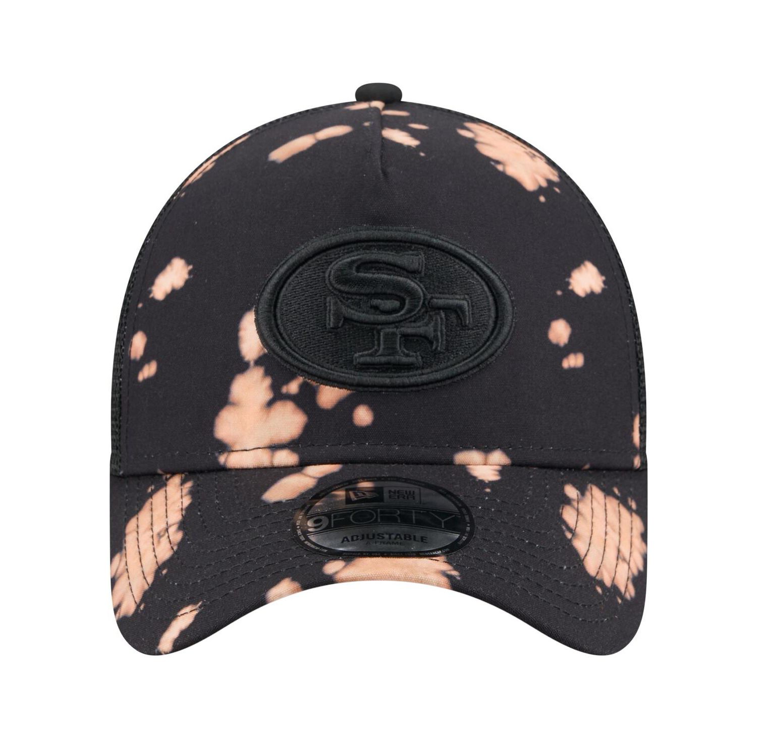 Men's Black San Francisco 49ers Bleached 9FORTY A-Frame Adjustable Hat