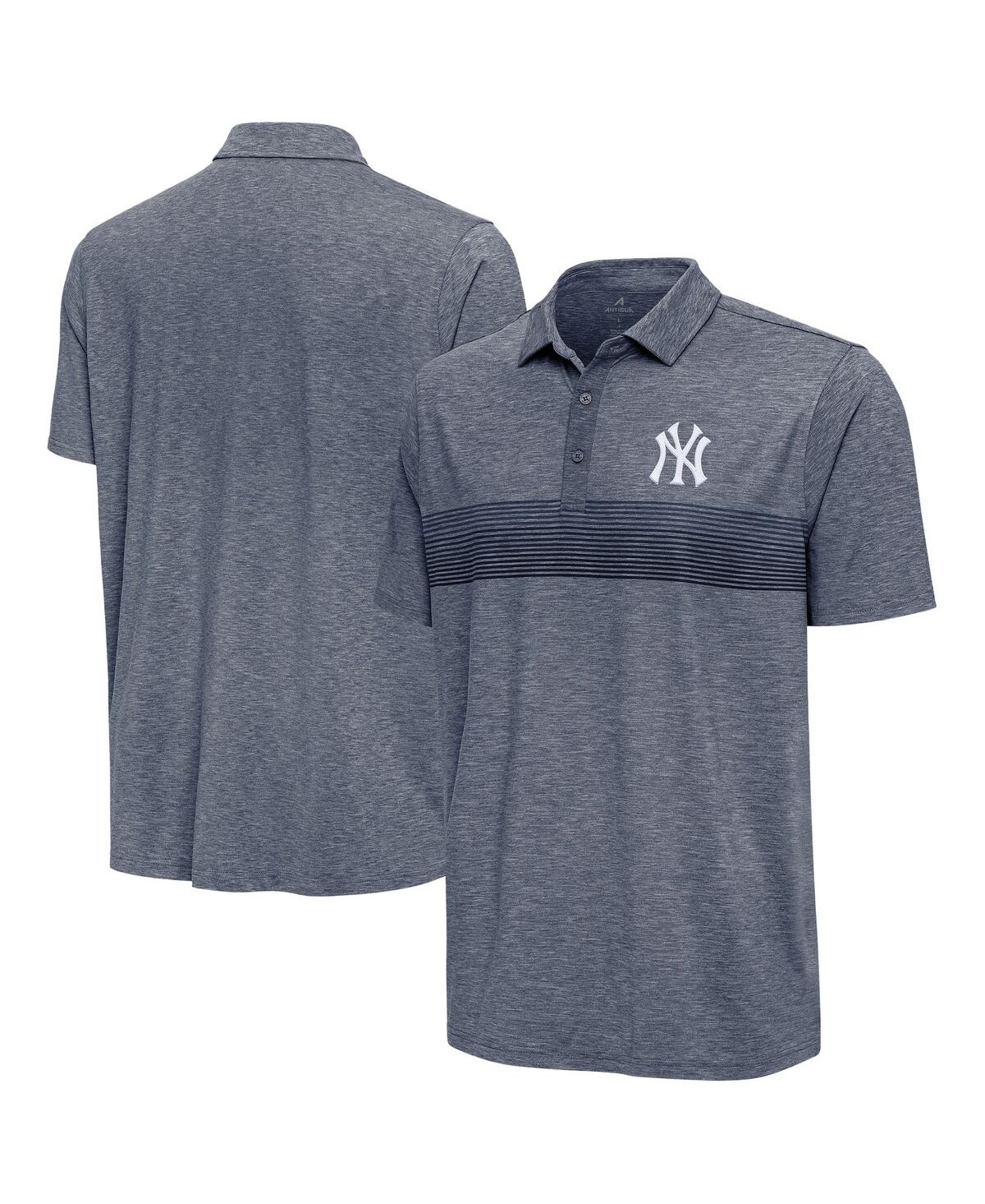 Men's Heather Navy New York Yankees Dashing Polo Shirt - Heather Navy