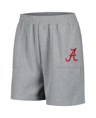 Women's Heather Gray Alabama Crimson Tide Pocket Hit Grand Slam Waffle Shorts