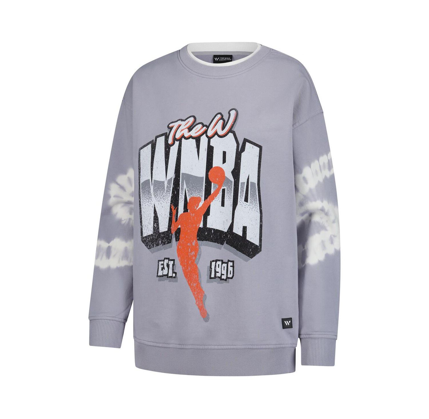 Women's Gray WNBA Double Collar Fleece Pullover Sweatshirt