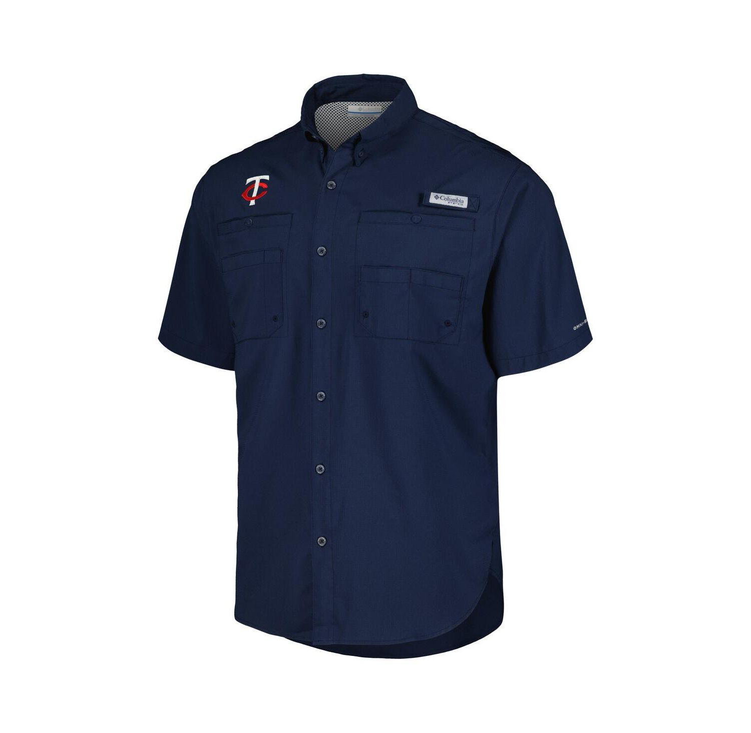 Men's Navy Minnesota Twins Tamiami Omni-Shade Button-Down Shirt