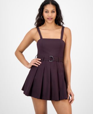 Women's Belted Mini Romper, Exclusively at Macy's