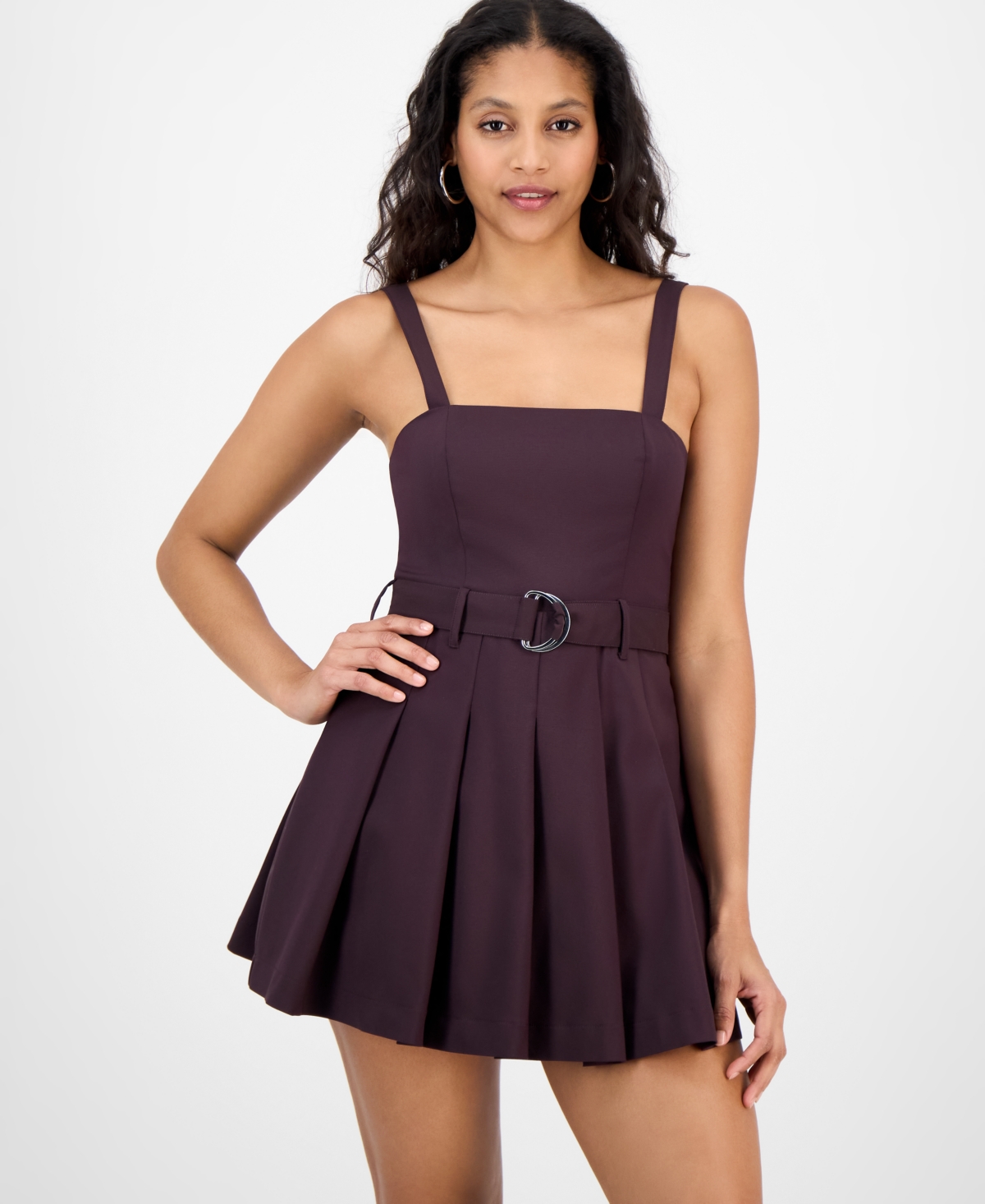 Bar Iii Women's Belted Mini Romper, Exclusively At Macy's In Multi