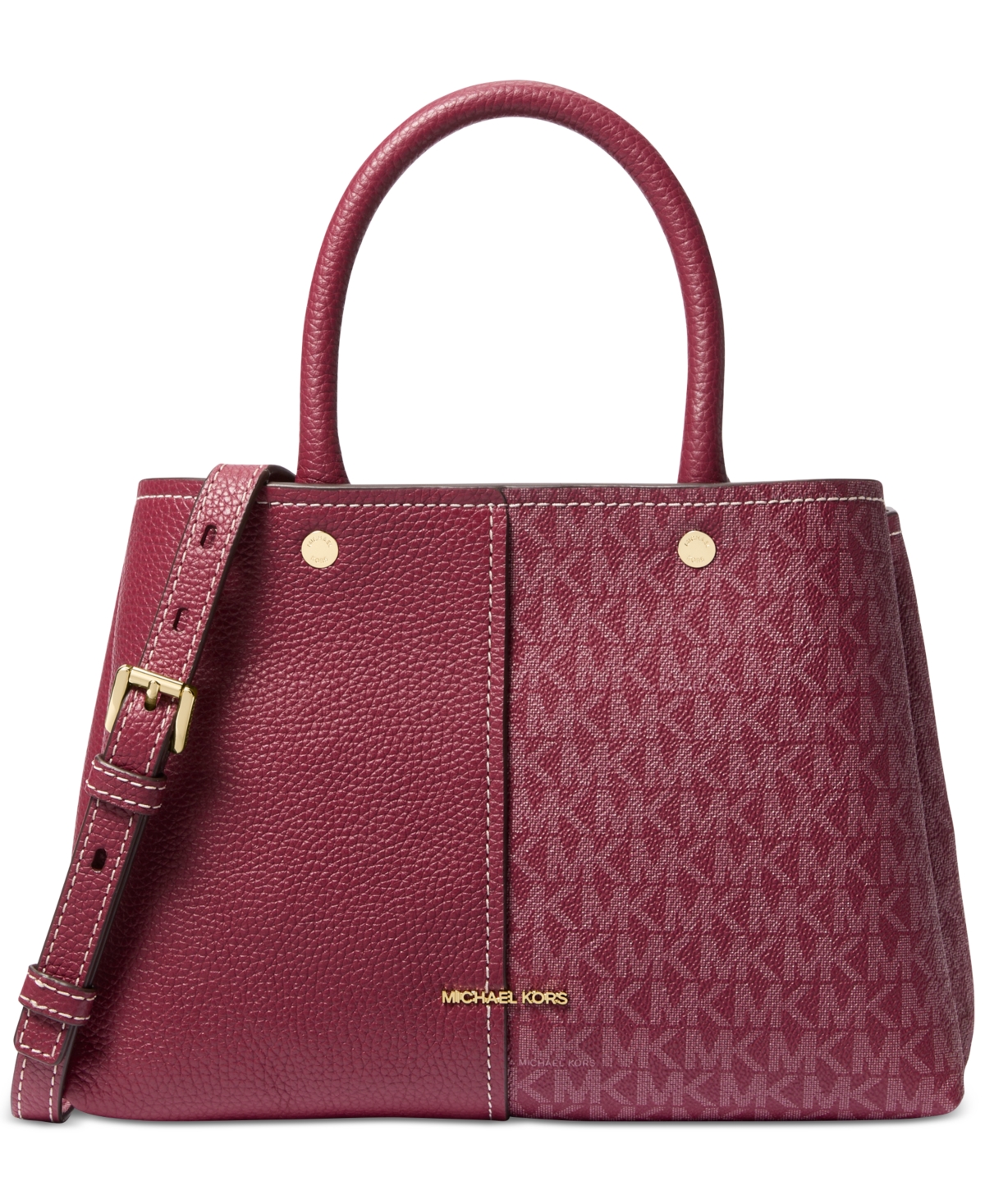 Michael Kors Michael  Flora Medium Satchel In Purple