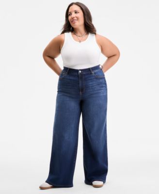 On 34th - Trendy Plus Size High-Rise Wide-Leg Jeans