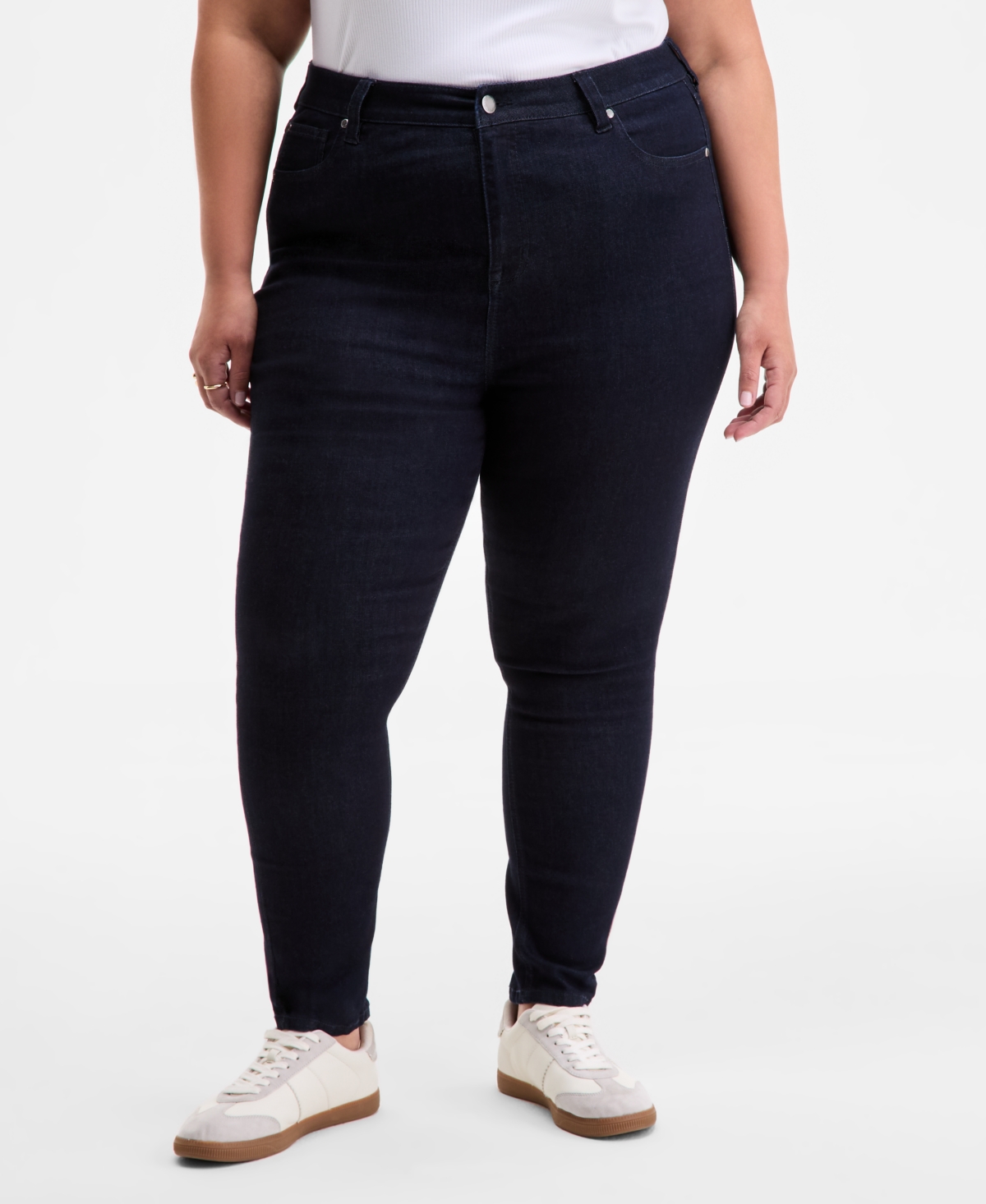 On 34th Trendy Plus Size High-rise Skinny Jeans, Exclusively At Macy's In Purple