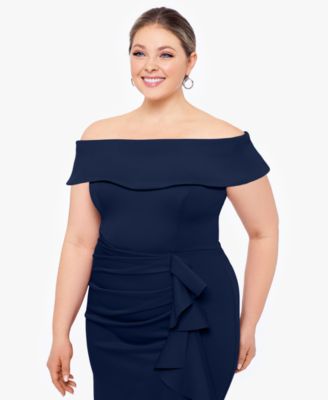 Plus Size Off-The-Shoulder Ruffled Dress
