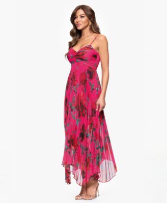 Women's Printed Sweetheart Spaghetti-Strap Dress