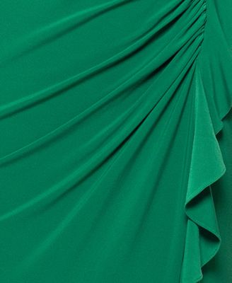 Women's High-Neck Ruffled-Front Sheath Dress