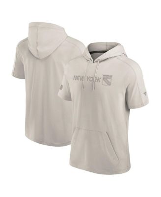Fanatics - Men's Cream New York Rangers Authentic Pro Road Performance Short Sleeve Pullover Hoodie