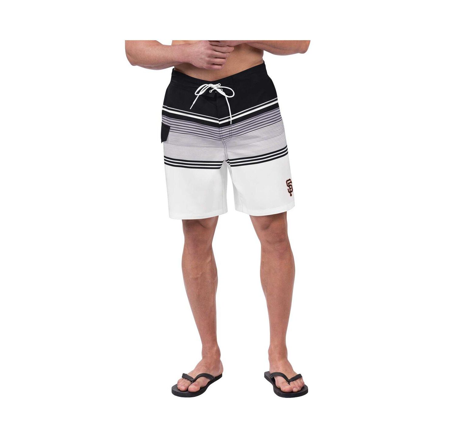 Men's Black/White San Francisco Giants Jump Shot Volley Board Shorts