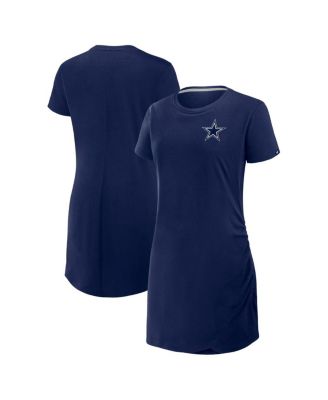 Fanatics - Women's Navy Dallas Cowboys Ruched Drape T-Shirt Dress
