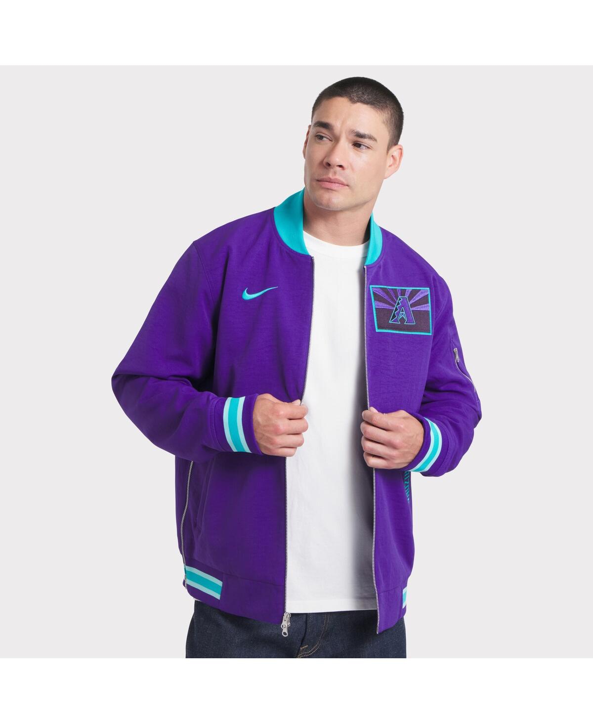 Men's Purple Arizona Diamondbacks 2025 City Connect Authentic Collection Full-Zip Bomber Jacket - Purple