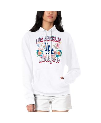 Women's&nbsp;White Los Angeles Dodgers Flowers Graphic Pullover Hoodie