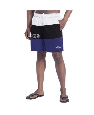 G-III Sports by Carl Banks - Men's Purple/Black Baltimore Ravens Sunrise Volley Swim Shorts