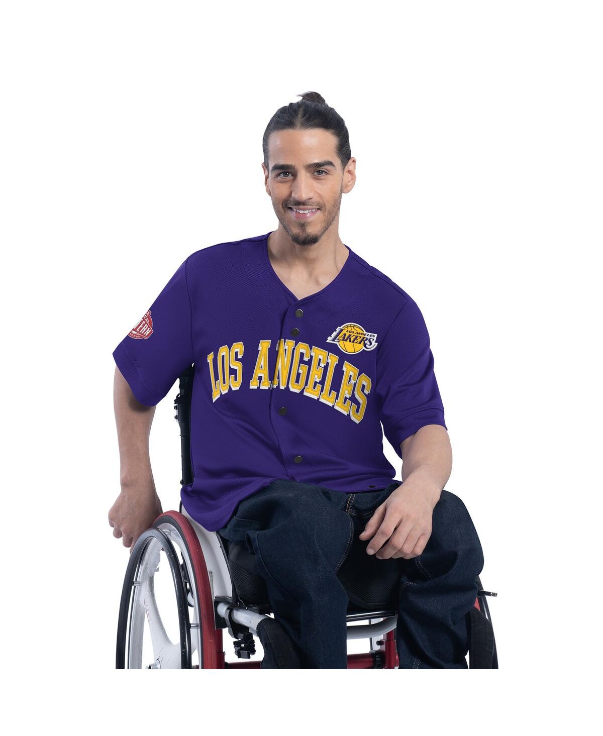 Men's Purple Los Angeles Lakers Adaptive Star Player Fashion Baseball Jersey - Purple