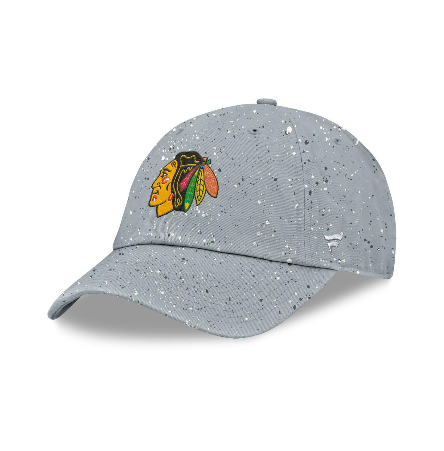 Женская кепка Fanatics Gray Chicago Blackhawks Heritage Snow Day Speckle Adjustable Hat — фото 1