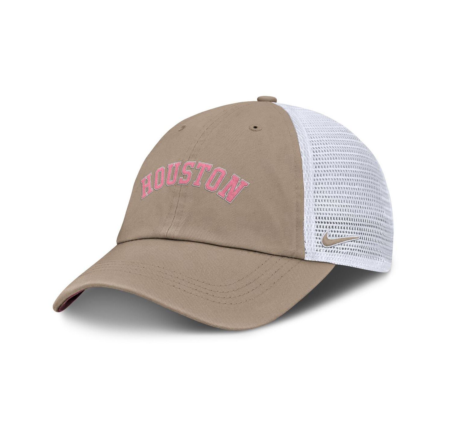 Men's and Women's Khaki/White Houston Astros Club Trucker Adjustable Hat
