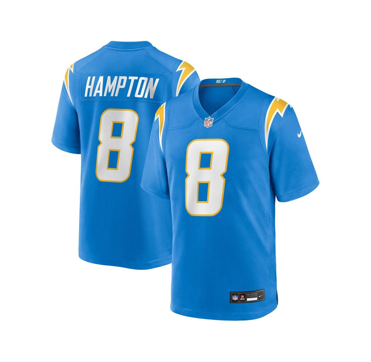 Men's Omarion Hampton Powder Blue Los Angeles Chargers 2025 NFL Draft First Round Pick Game Jersey