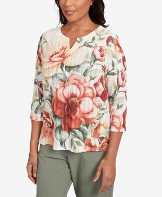 Women's Copper Canyon Dramatic Floral Split Beaded Top