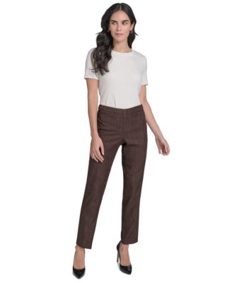 Petite Mid Rise Straight-Leg Ankle Pants