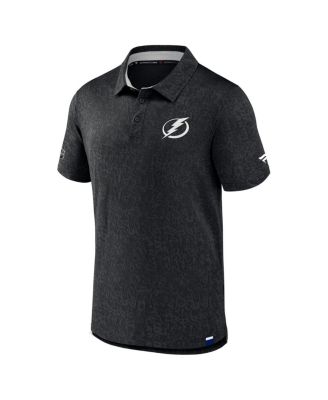Мужская черная жаккардовая рубашка поло Tampa Bay Lightning Authentic Pro от Fanatics